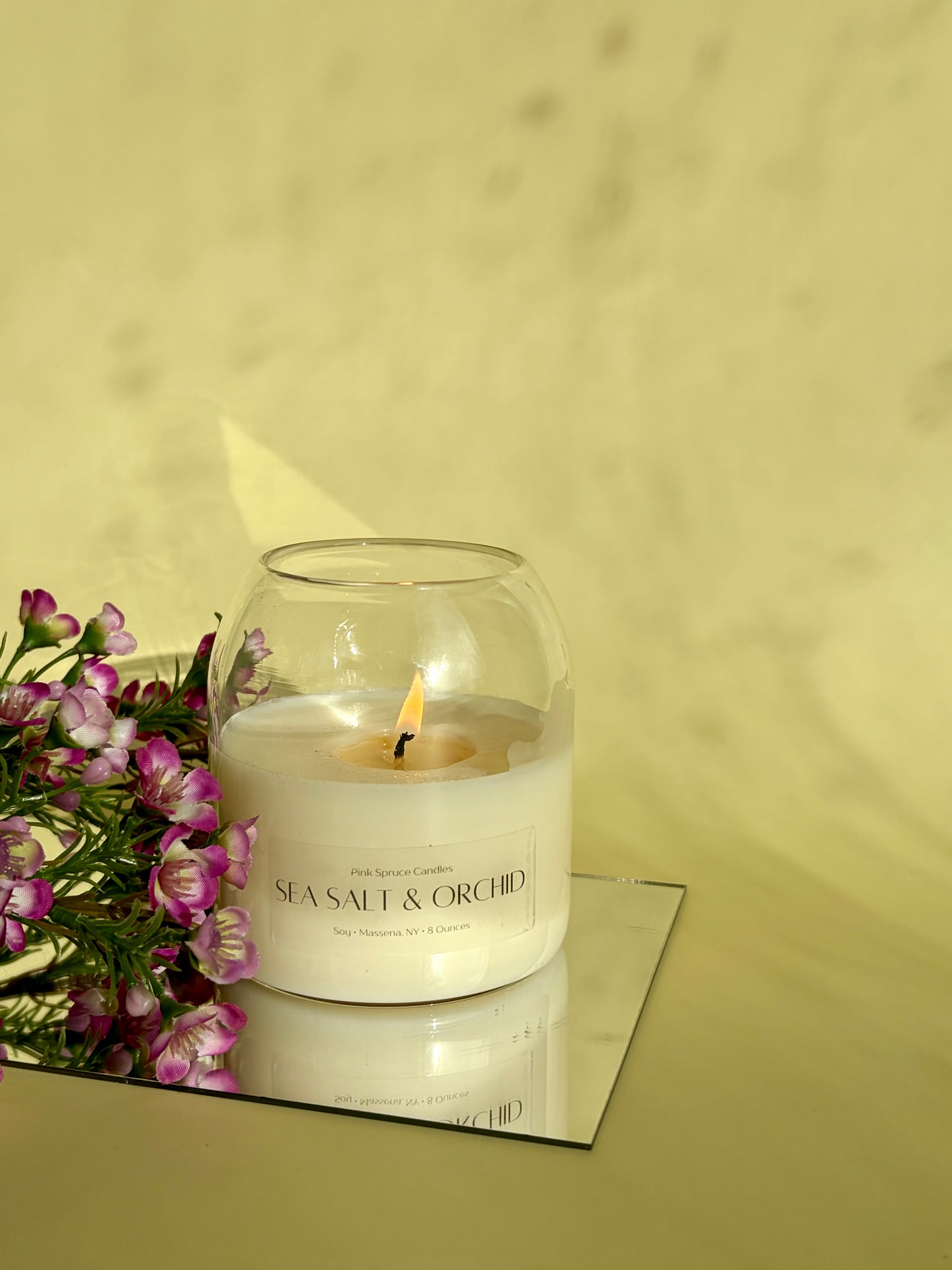 Sea Salt & Orchid Soy Candle – Clean Burning Cotton Wick, Phthalate-Free Fragrance