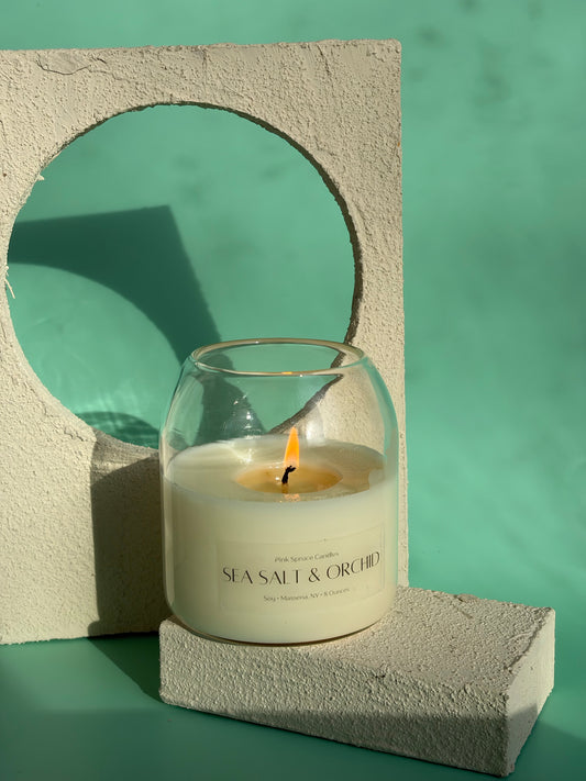 Sea Salt & Orchid Soy Candle – Clean Burning Cotton Wick, Phthalate-Free Fragrance