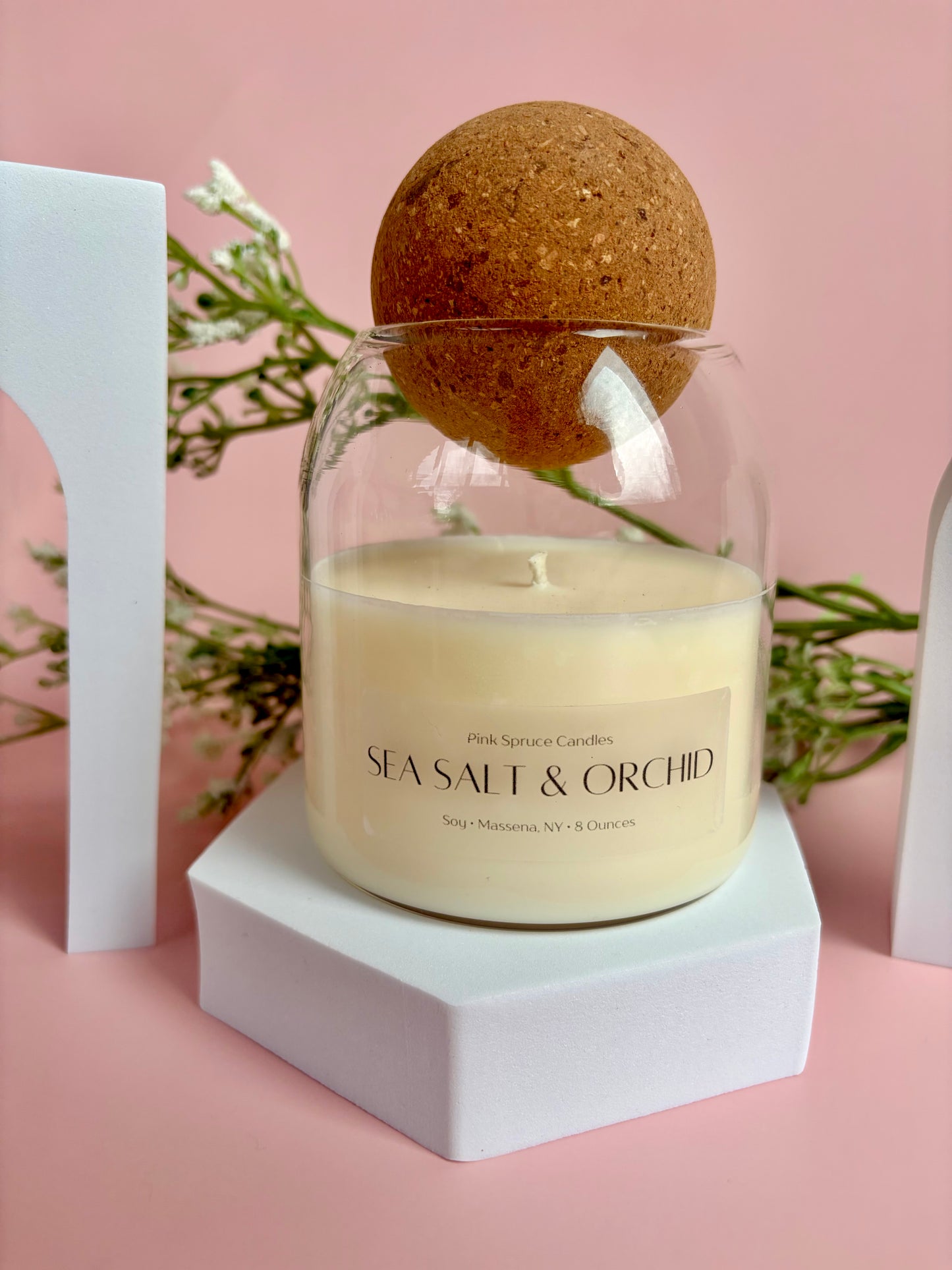 Sea Salt & Orchid Soy Candle – Clean Burning Cotton Wick, Phthalate-Free Fragrance
