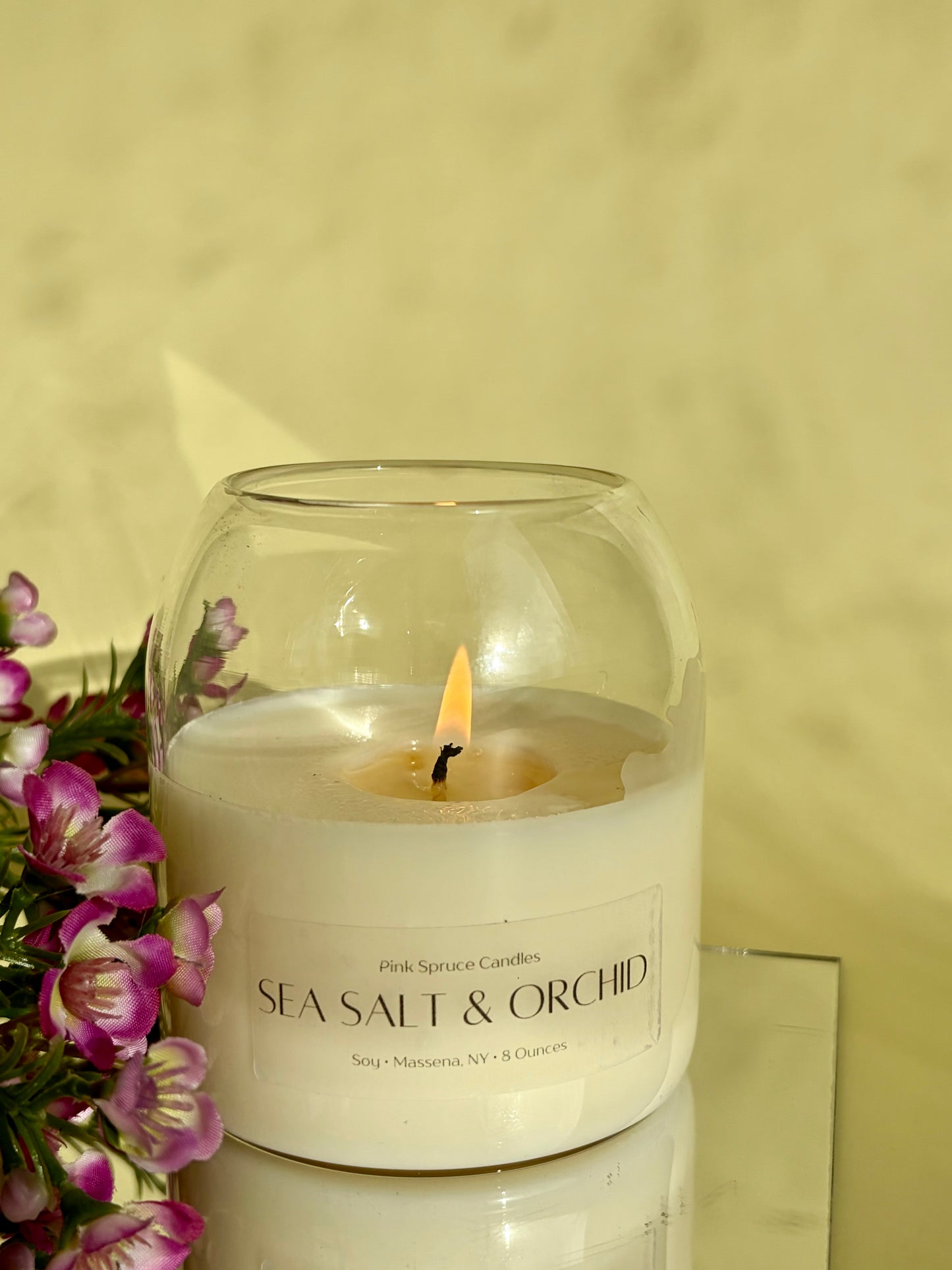 Sea Salt & Orchid Soy Candle – Clean Burning Cotton Wick, Phthalate-Free Fragrance