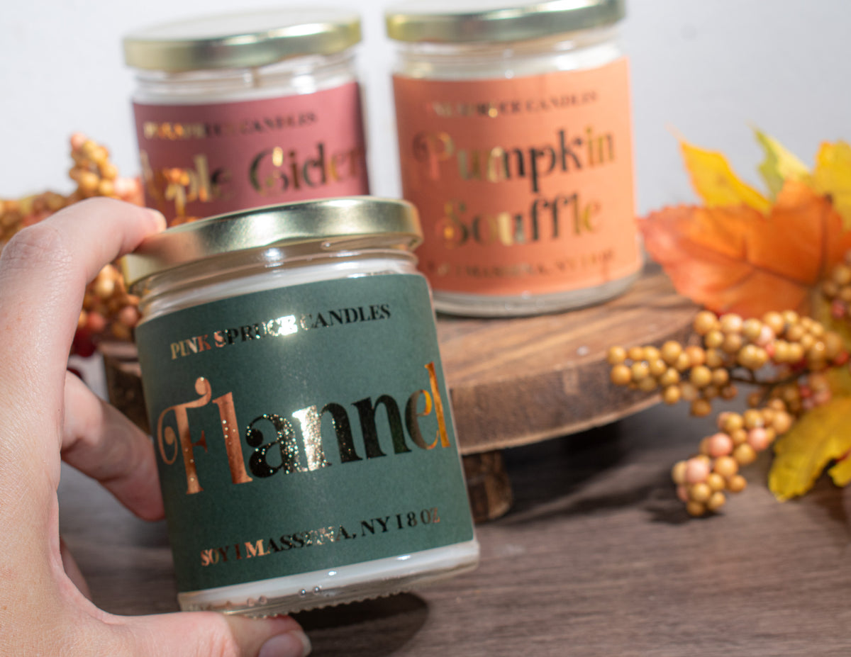 8 oz Hand-Poured Soy Candle - Seasonal & Cozy Scents