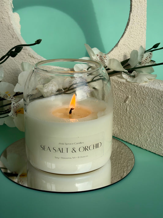 Sea Salt & Orchid Soy Candle – Clean Burning Cotton Wick, Phthalate-Free Fragrance