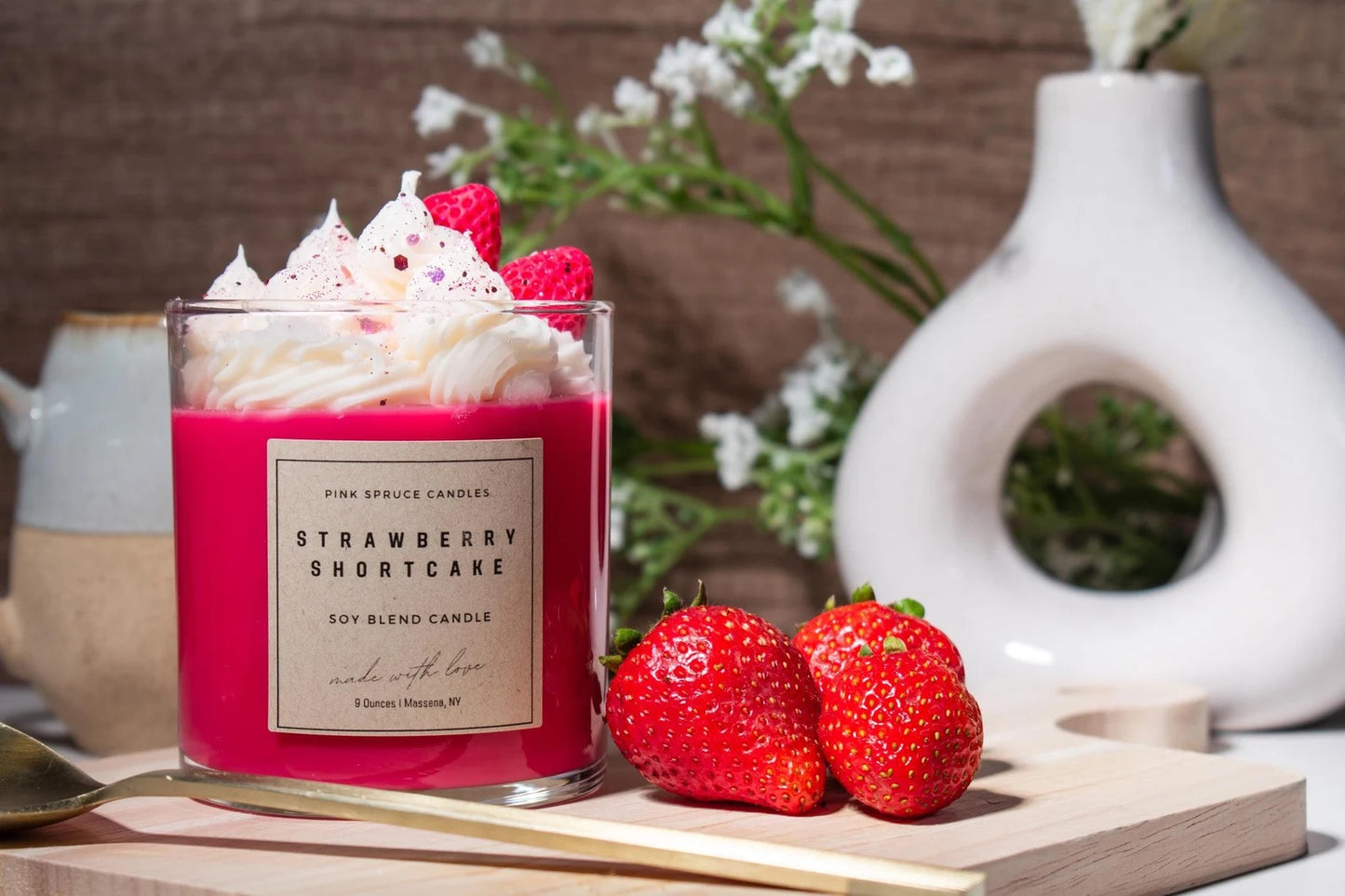 Strawberry Shortcake Dessert Candle