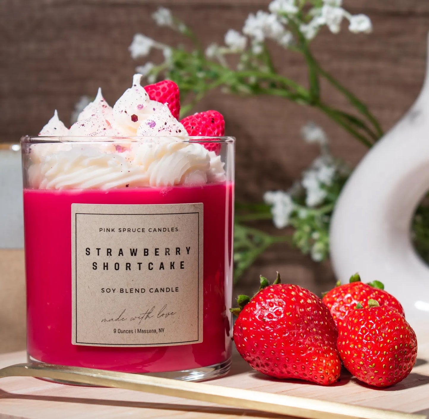 Strawberry Shortcake Dessert Candle